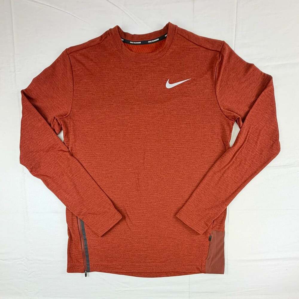 Nike Dri-FIT Element Men's Running Long Sleeve Shirt, Red, Size M